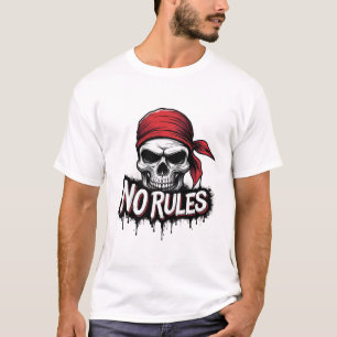 No Rules Skull For Biker And Motorcycle Lovers T-Shirt