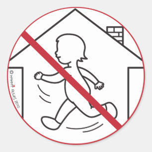No Running in the House! Classic Round Sticker