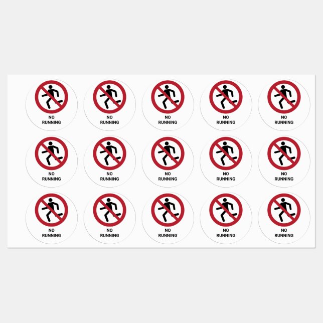 No Running, Prohibition Sign (Sheet)
