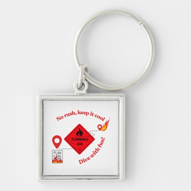No Rush Keep It Cool Trucker Key Ring (Front)