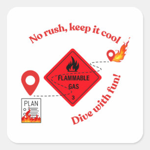 No Rush Keep It Cool Trucker Square Sticker
