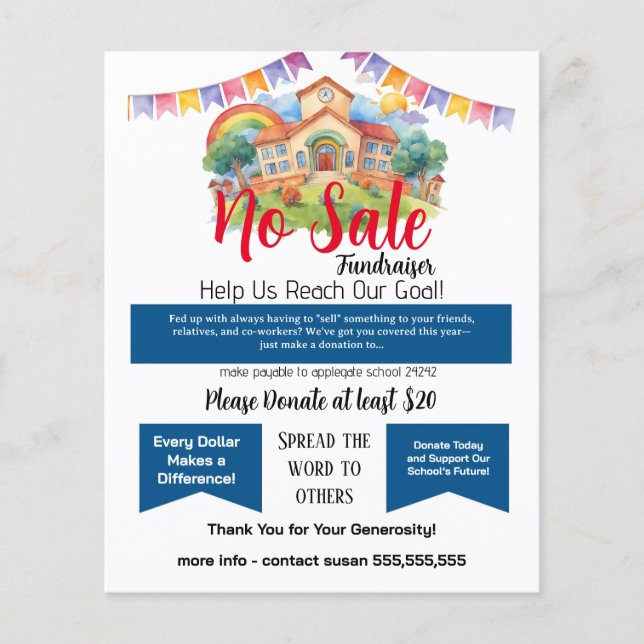 No SALE fundraiser school event Flyer (Front)