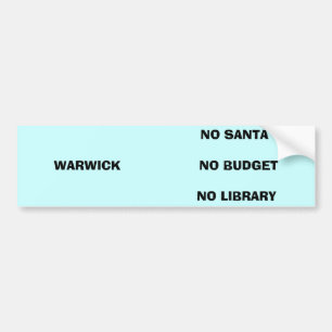 NO SANTAWARWIC... BUMPER STICKER