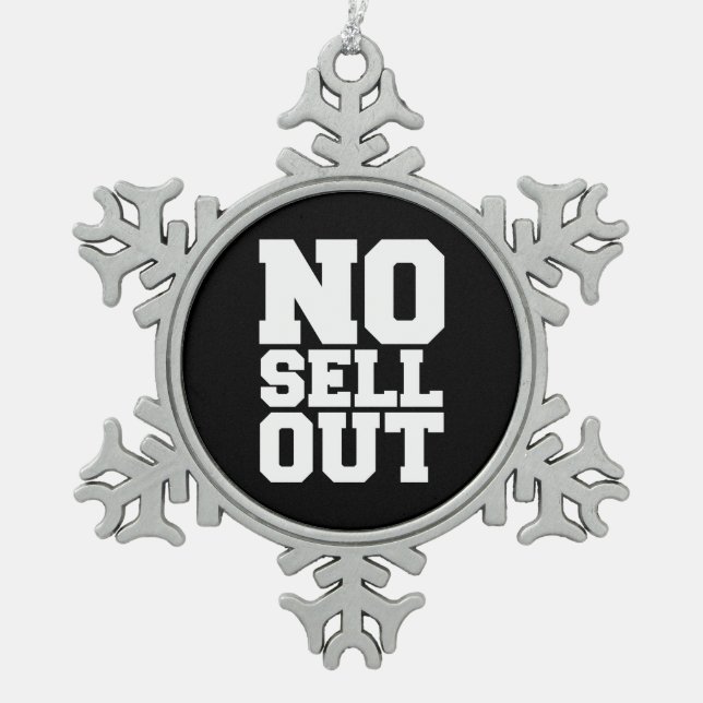 NO SELL OUT SNOWFLAKE PEWTER CHRISTMAS ORNAMENT (Front)