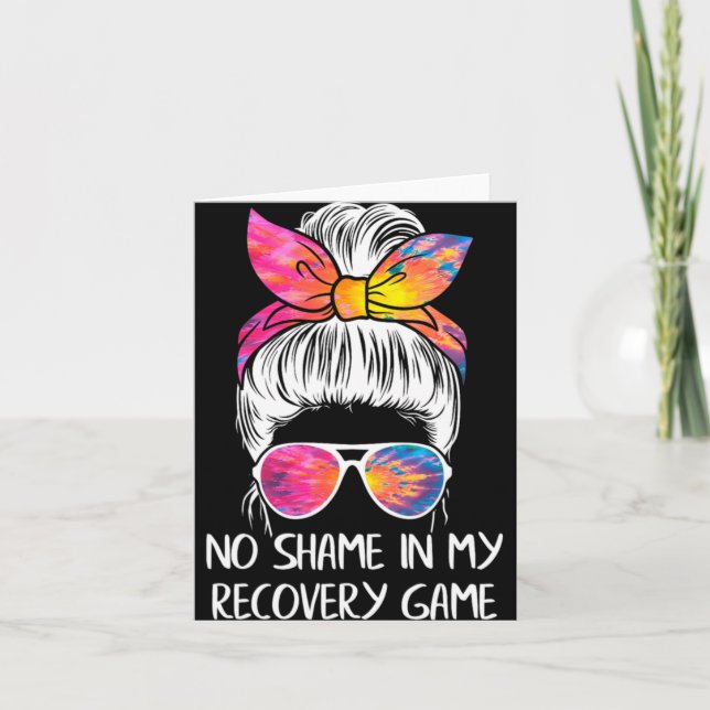 No Shame In My Recovery Game Sobriety Aa Na Anni T Card (Front)