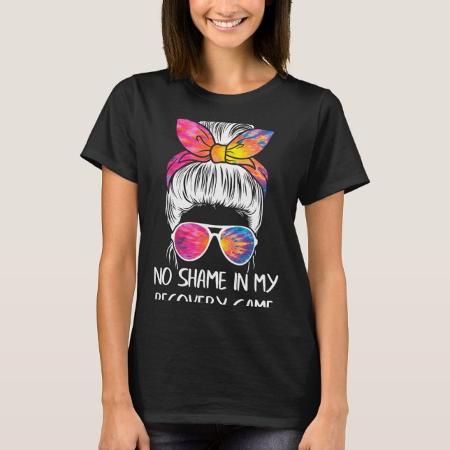 No Shame In My Recovery Game Sobriety Aa Na Anni T T-Shirt (Front)