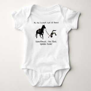 No She Doesn't Just Sit There Equestrian Horse Baby Bodysuit