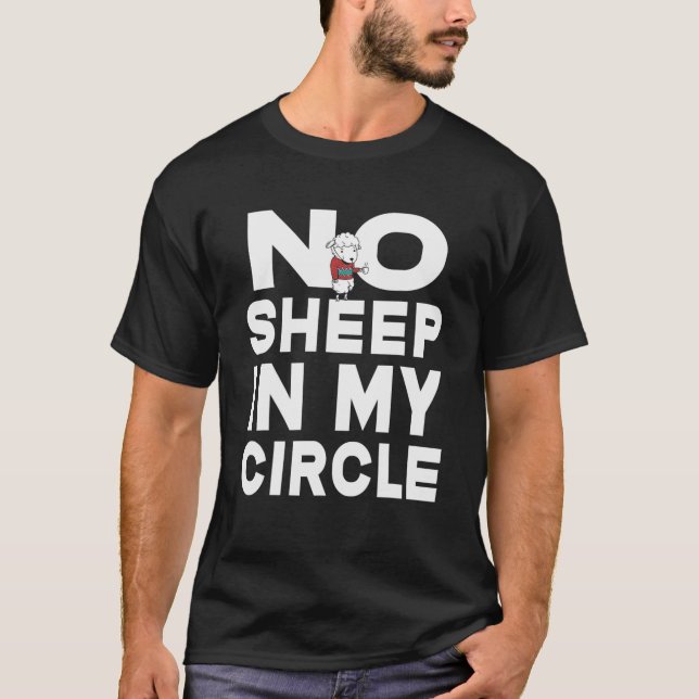 No Sheep In My Circle American Flag Conservative A T-Shirt (Front)