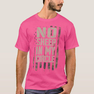 No Sheep In My Circle Camo Usa Flag Wolves Not She T-Shirt
