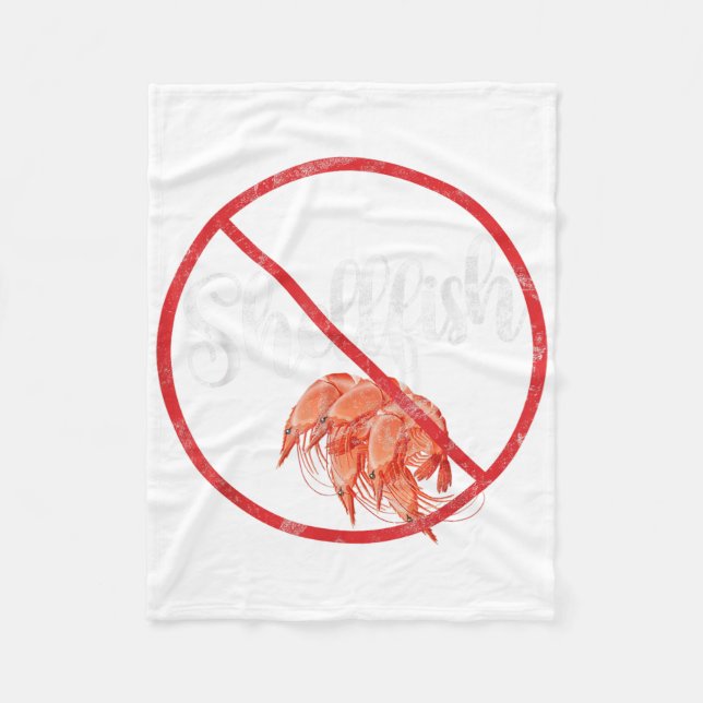 No Shellfish Allergy Awareness Warning Allergic  Fleece Blanket (Front)