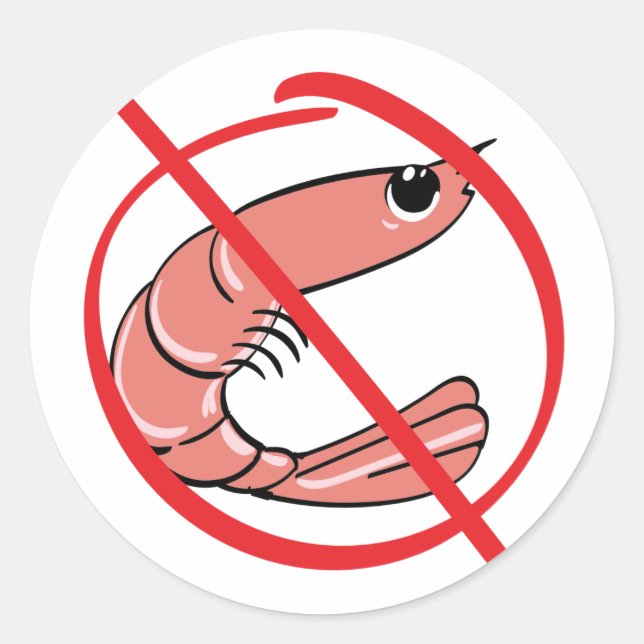No Shellfish - Allergy Classic Round Sticker (Front)