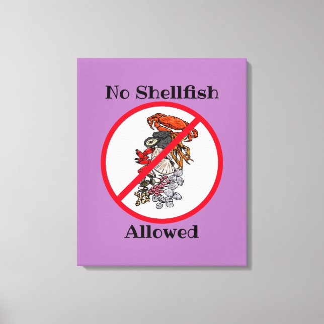 'No Shellfish' Foam Boards Canvas Print (Front)