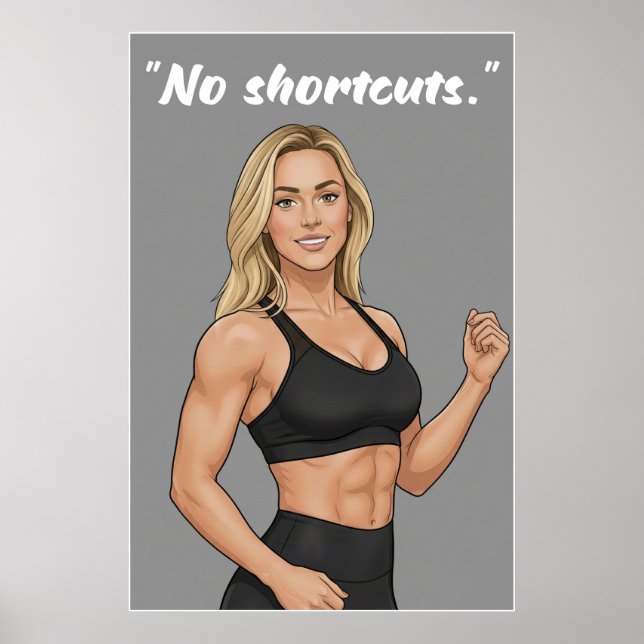 No Shortcuts – Fitness Motivation Poster (Front)