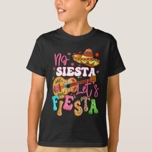 No Siesta Let's Fiesta Guitar Cinco De Mayo Mexica T-Shirt
