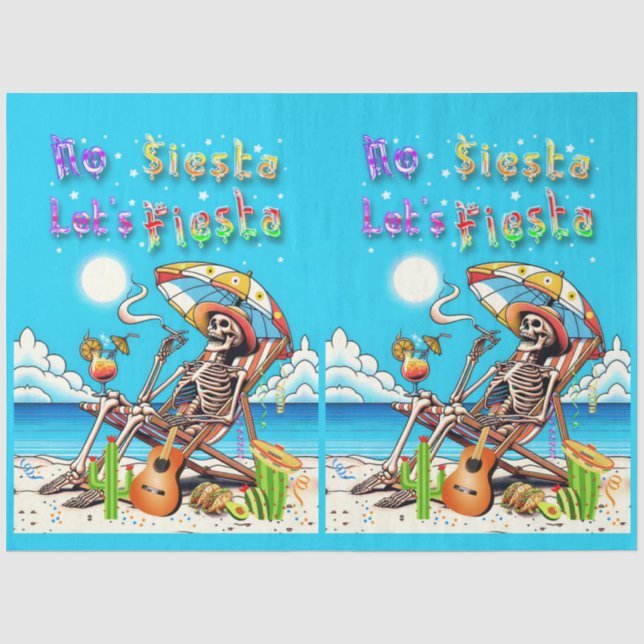 No Siesta Let's Fiesta Tissue Paper (Front)