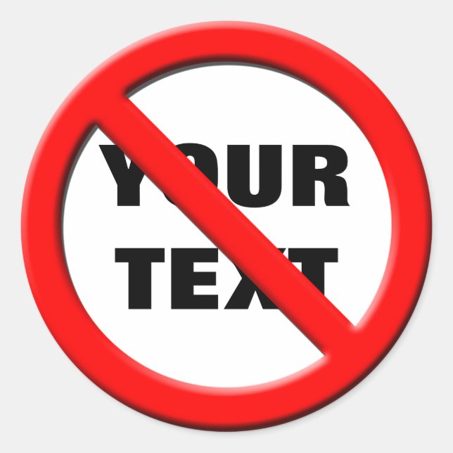 No Sign Symbol Template Sticker (Front)