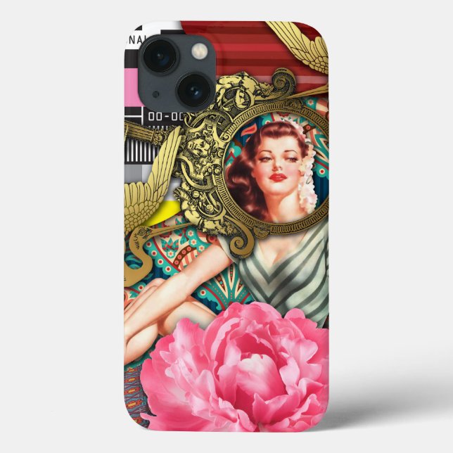 No-Signal - Cheeky Lady Digital Collage Case-Mate iPhone Case (Back)
