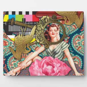 No-Signal - Cheeky Lady Digital Collage Plaque