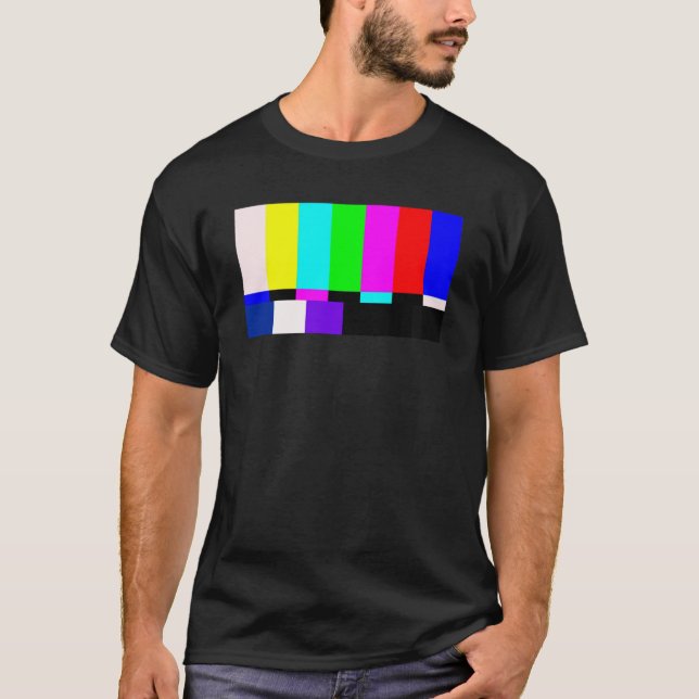 No Signal Television Screen Colour Bars Test Patte T-Shirt (Front)