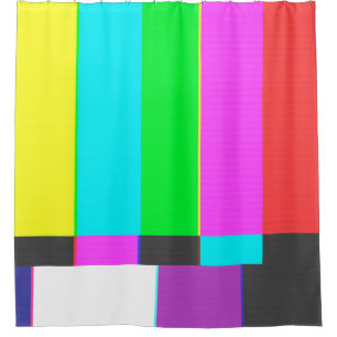 no signal tv screen with noise shower curtain