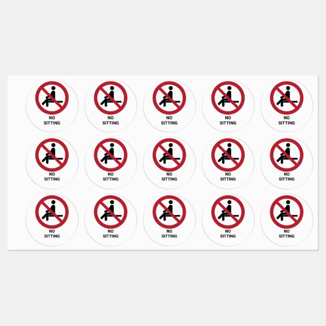 No Sitting, Prohibition Sign (Sheet)