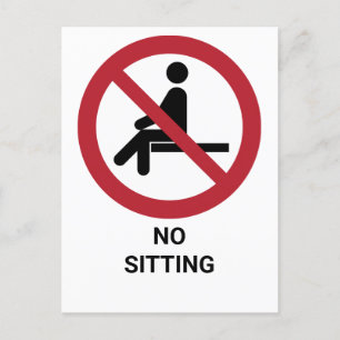No Sitting, Prohibition Sign Postcard