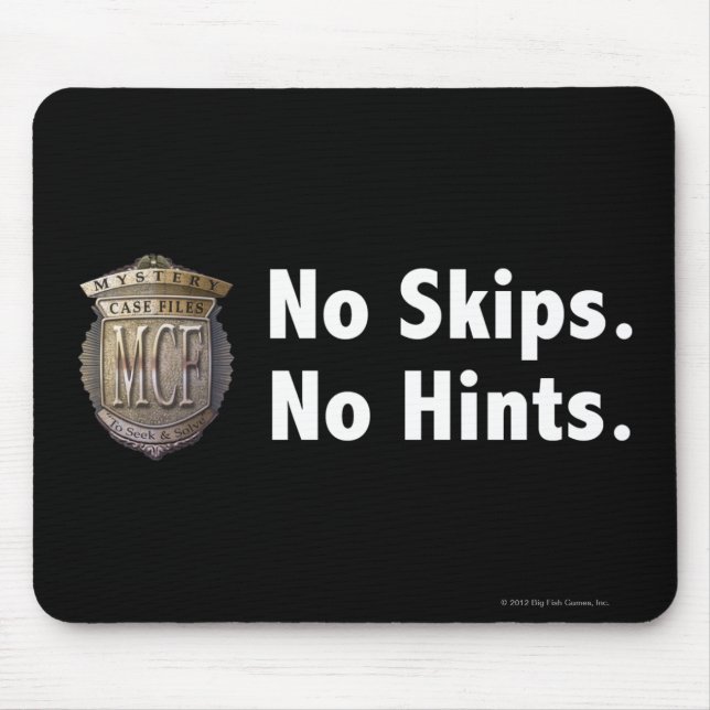No Skips. No Hints. White Mouse Mat (Front)