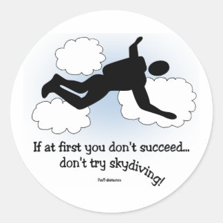 No Skydiving Classic Round Sticker