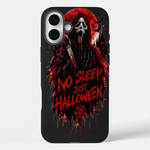 No Sleep Just Halloween Scream Gothic Horror Desig iPhone 16 Plus Case
