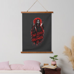 No Sleep Just Halloween Scream Gothic Horror Desig Hanging Tapestry