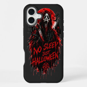 No Sleep Just Halloween Scream Gothic Horror Desig iPhone 16 Plus Case