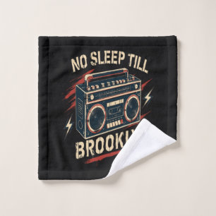 No Sleep Vintage Boombox Retro Wash Cloth