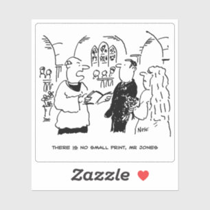 No Small Print Wedding Vows Cartoon.