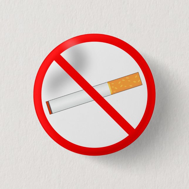 No Smoking 3 Cm Round Badge (Front)