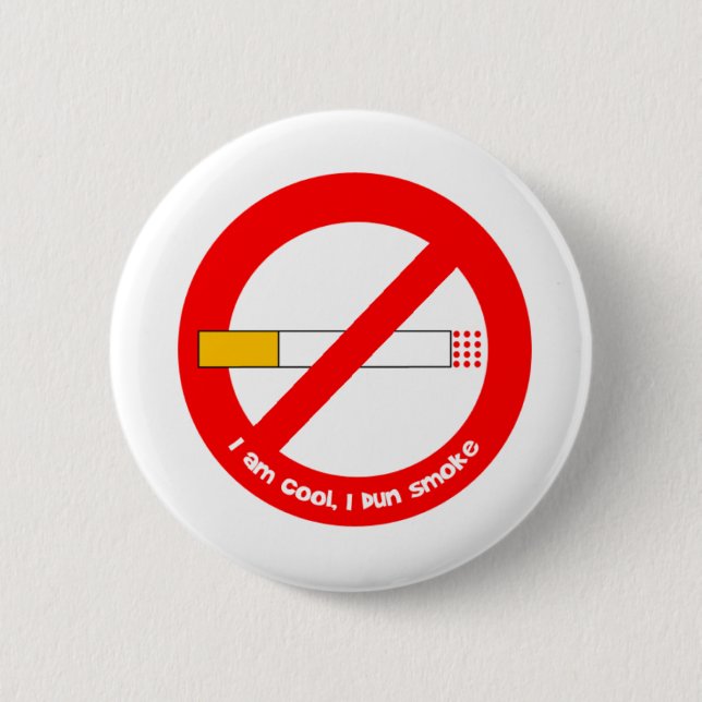 No Smoking 6 Cm Round Badge (Front)