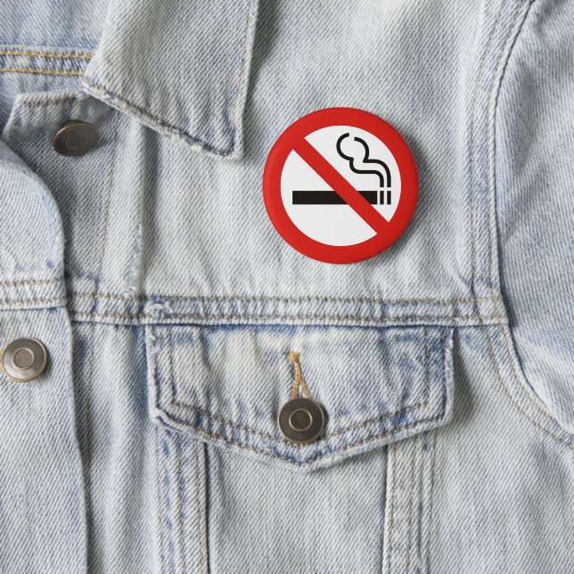 No Smoking 6 Cm Round Badge (In Situ)