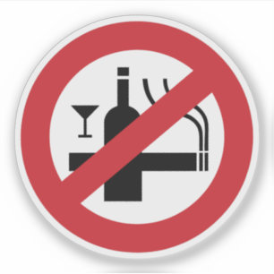 NO Smoking Alcohol ⚠ Thai Sign ⚠