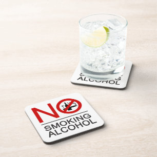 NO Smoking Alcohol ⚠ Thai Sign ⚠ Coaster