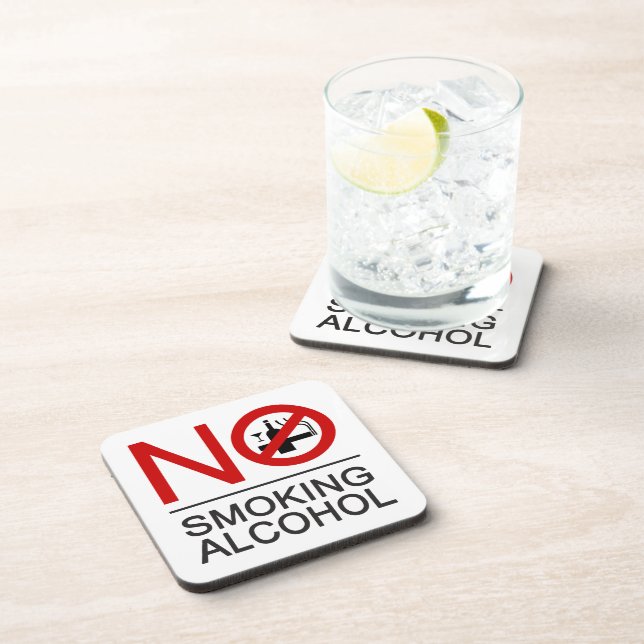 NO Smoking Alcohol ⚠ Thai Sign ⚠ Coaster (Right Side)