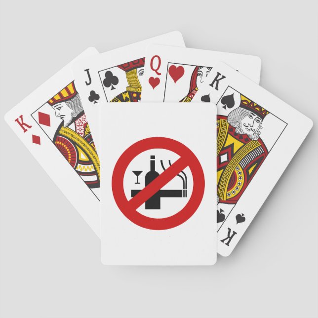 NO Smoking Alcohol ⚠ Thai Sign ⚠ Playing Cards (Back)