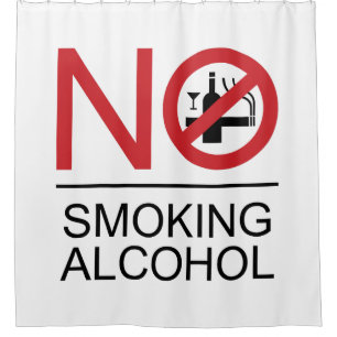NO Smoking Alcohol ⚠ Thai Sign ⚠ Shower Curtain