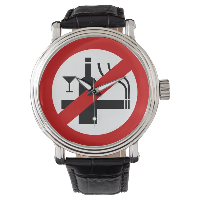 NO Smoking Alcohol ⚠ Thai Sign ⚠ Watch (Front)