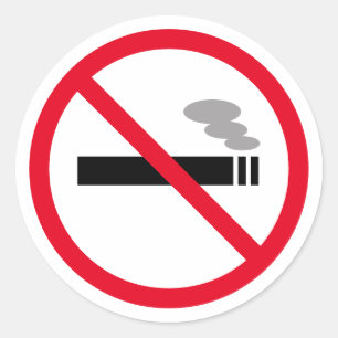 No smoking allowed forbidden to smoke cigarettes classic round sticker