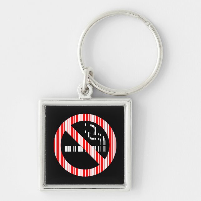 NO SMOKING BAR CODE Sign Barcode Pattern Design Key Ring (Front)