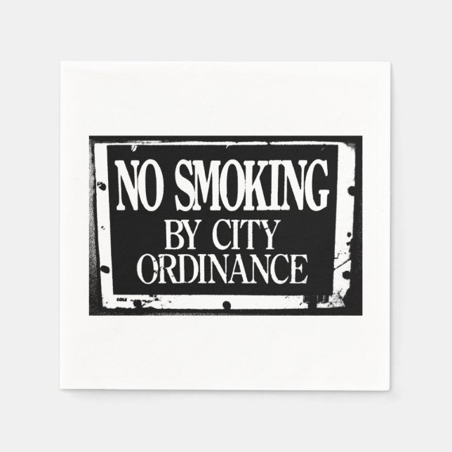 No Smoking By City Ordinance Paper Napkins (Front)
