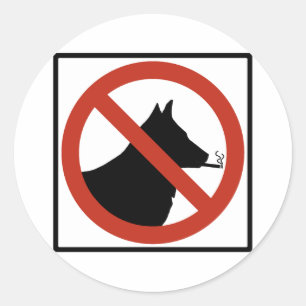 No Smoking Dogs Allowed Highway Sign Classic Round Sticker