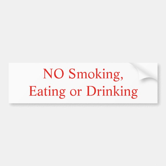 NO Smoking, Eating or Drinking sticker (Front)