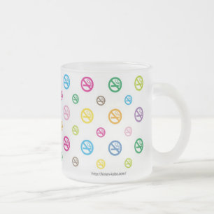 No smoking_frost mag_w frosted glass coffee mug