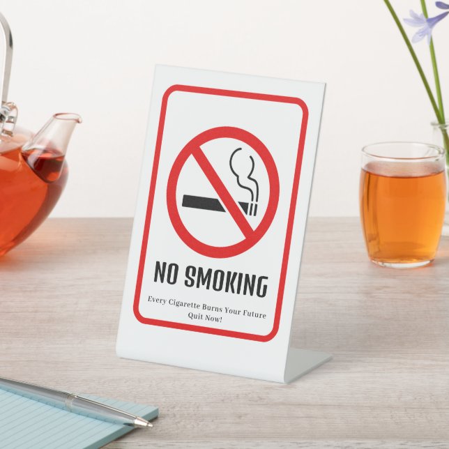 NO SMOKING IS PROIBITED  HERE PEDESTAL SIGN (In SItu)