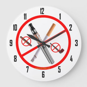 NO SMOKING LARGE CLOCK